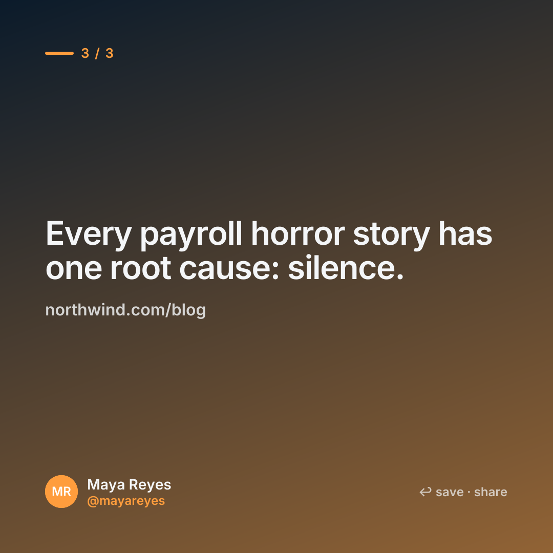 Slide 3 of a three-slide LinkedIn carousel for Maya Reyes at Northwind, rendered by Ballad