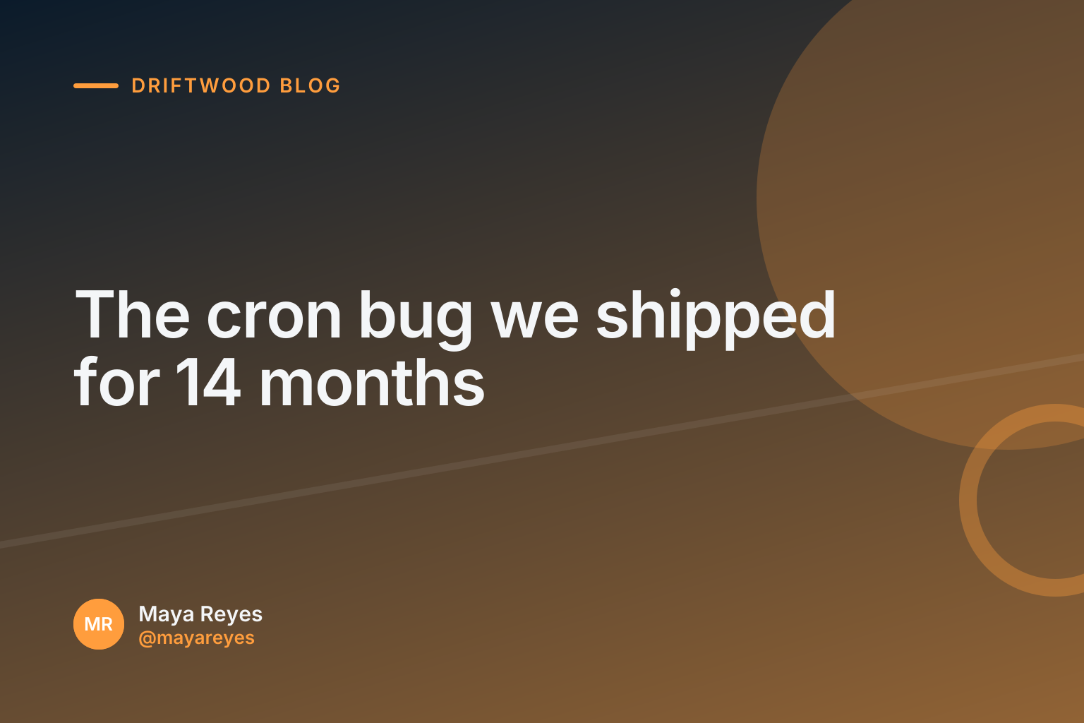 The opening image of a Driftwood blog post, rendered by Ballad as a brand card